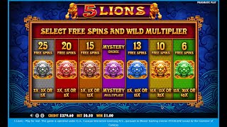 [x 196 WON!] 5 LIONS / 100spins / 1 Bonus Game / $386 → $484