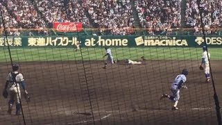 花咲徳栄 岩瀬誠良 (現 深谷組) タイムリーツーベース\u0026超ファインプレーでサヨナラを阻止!! 2017夏の甲子園準決勝 東海大菅生戦