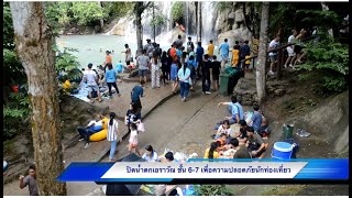 (SMN NEWSกาญจนบุรี)น้ำตก เอราวัณ ประกาศ เปิดตามปกติหลังฝนตกต่อเนื่อง เกรงอุบัติเหตุแก่นักท่องเที่ยว