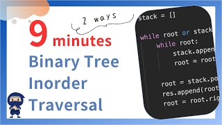 Binary Tree Inorder Traversal - LeetCode #94, Recursion and Stack - Python, JavaScript, Java and C++