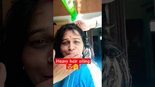 Heavy hair oiling #haircare #longhairoiling #headmassage #youtube #dailyshorts #shortvideo #shorts