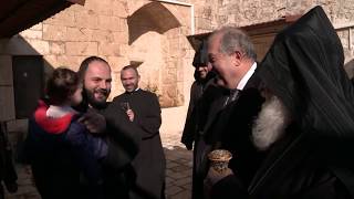 President Sargsyan and Mrs. Nune Sargsyan visited Bethlehem Christmas Temple