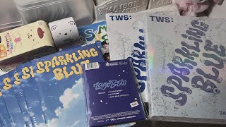 asmr unboxing vlog ⋆˙⟡ blind boxes, opening tws albums, photocard sleeving