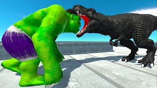 DARK T-REX vs HULK GORO DEATH RUN - Animal Revolt Battle Simulator