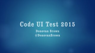 Coded UI Test 2015