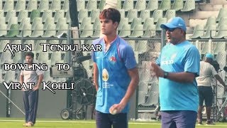 Sachin Tendulkar Son Arjun Tendulkar bowling to Virat Kohli
