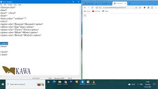 KAWA HTML Tutorial for Beginners 16 Drop down list