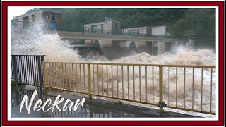 Wilder Neckar -  Hochwasser 2024, Esslingen am Neckar - 4K