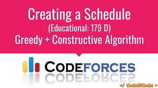 E005: Creating a schedule | Greedy Algorithms | Codeforces
