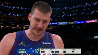Nikola Jokic on how the Nuggets made LeBron's 40K night about Denver | NBA on ESPN