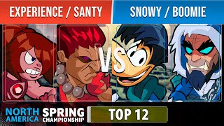 Experience \u0026 Santy VS Snowy \u0026 Boomie - Top 12 - NA - Brawlhalla Spring Championship 2022