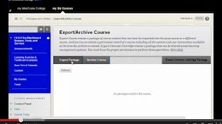 Export / Import a Blackboard Course
