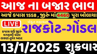 રાજકોટ અને ગોંડલ માર્કેટિંગ યાર્ડ આજના બજાર ભાવ| 13 1 2025 | marketing yard na aajna bhav #bajarbhav