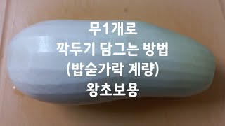 무 1개로 깍두기 담그는 법, 밥숟가락 계량, 왕초보 가능