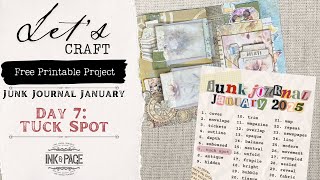 Junk Journal January 2025 | Day 7: Tuck Spot | Ink and Page | Free Printables | Easy Project