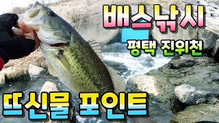 배스낚시 / 뜨신물 포인트 / 평택 진위천 / 스피너베이트 Bass fishing