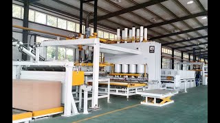 Melamine short cycle press line for laminated MDF board, Particleboard, Chipboard and Plywood