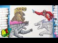 How to Draw Godzilla x Kong vs Shimo x Skar King | Godzilla x Kong: The New Empire