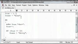 PHP Loops Do While Statement English