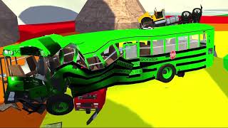 BeamNG drive - School Bus Crashes & Jumps