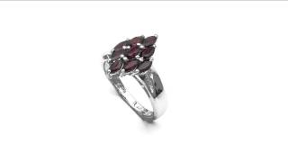 Johareez 1.35CTW Genuine Garnet Marquise .925 Sterling Silver Ring