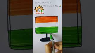 📺+🇮🇳 Happy independence day || Republic day || #shorts #viral #trending #india #flag #drawing