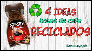 4 IDEA para reciclar frascos de cafe ♻️DECOUPAGE y reciclaje