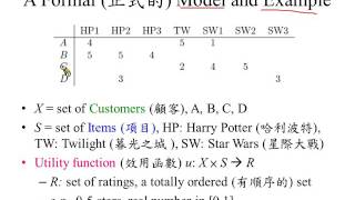 許志華資料探勘 12-1 A Model for Recommendation Systems