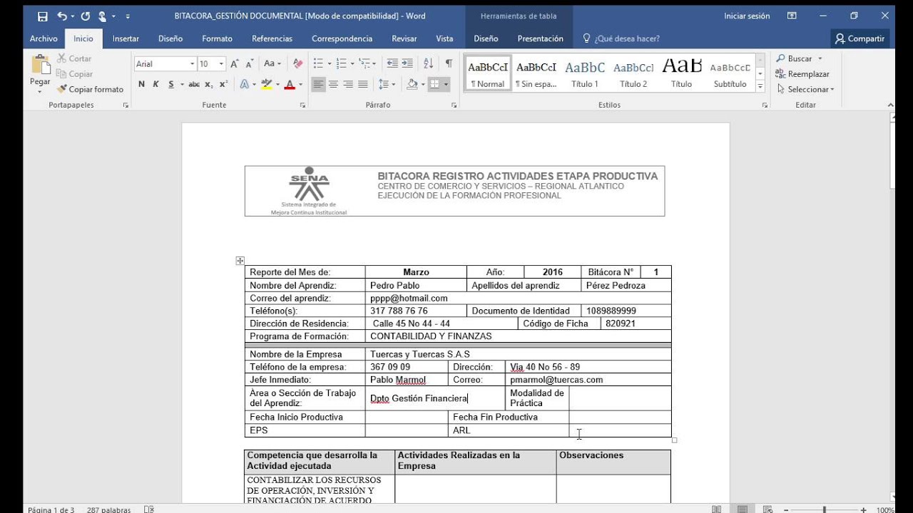 Ejemplos De Bitacoras