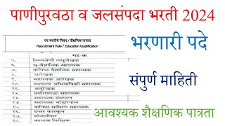 सरळसेवा | जलसंपदा व पाणीपुरवठा विभाग | गट क आणि संवर्ग भरती 2024 | संपुर्ण पात्रता प्रसिद्ध🎉| #water