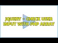 jQuery - Check user input with php array