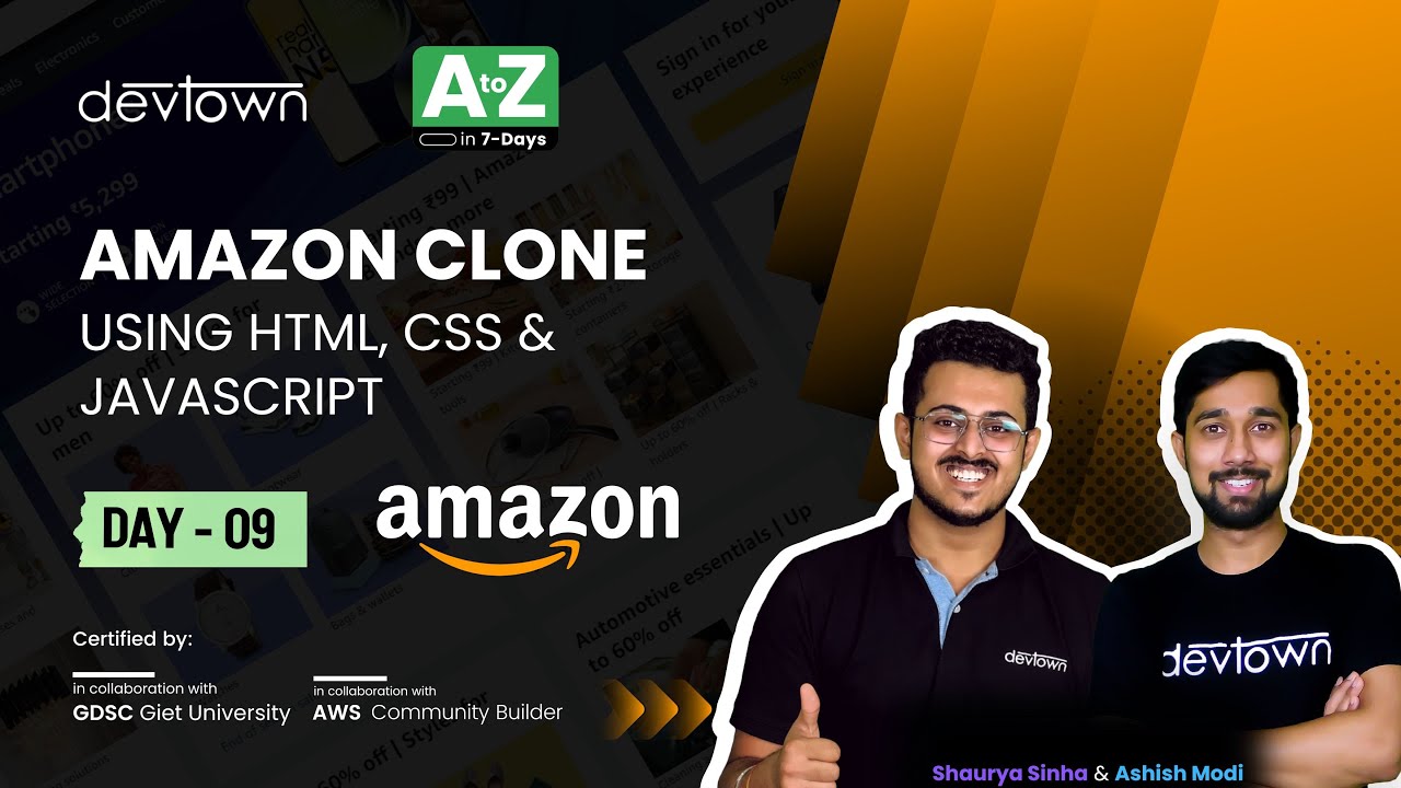 Day 9 Amazon Clone Using Html Css Javascript Complete In 7