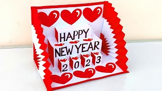 Happy new year greeting card 2023 / New year card making handmade / DIY New year card ideas