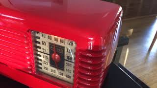 Stunning Apple Red Bakelite Vintage 1946 Philco Transitone 48-200 AM Radio Popular Design