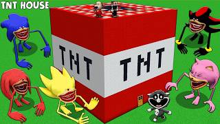 SURVIVAL IN TNT HOUSE WITH SHIN SONIC TAPES BABA CHOPS in Minecraft Poppy Playtime 4 - Animation