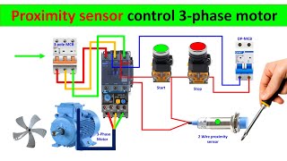 2-Wire Proximity Sensor Control Magnetic Contactor Wiring Diagram | DOL  starter  control