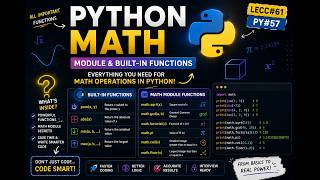 python math build in functions and math module [lec#61][PY#57]