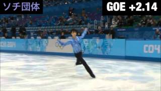 2013-14羽生結弦選手のジャンプをＧＯＥ順に並べてみた