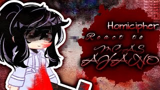 Homicipher reacts to Mc as AYANO AISHI🔪🩸 || WIP (/□＼*) || OCC 💔🔪