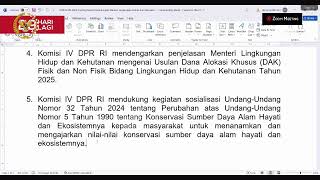 BREAKING NEWS - KOMISI IV DPR RI RAKER DENGAN KEMENTERIAN LHK RI