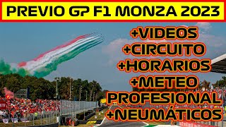 PREVIO GP F1 MONZA 2023 | VIDEO, CIRCUITO, HORARIOS ESPAÑA E HISPANOAMÉRICA, METEO, NEÚMATICOS...