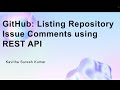 GitHub: Listing Repository Issue Comments using REST API