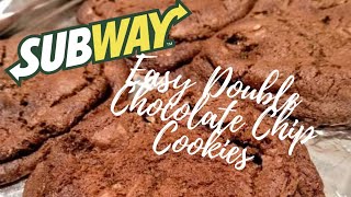 Making Easy Subway Double Chocolate Chip Cookies