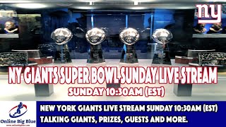 New York Giants Live Stream Sunday 10:30am (EST) Talking Giants, prizes, guests and more.
