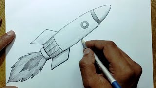 Rocket drawing/ Easy way to draw rocket with shading