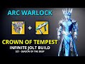 Warlock *ARC* Infinite Jolt Build with Crown of Tempest and Riskrunner | Destiny 2