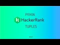 #13 : Tuples | Hackerrank Python Solutions