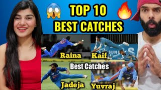 Top 10 Best Catches by Indian Players Raina, Yuvraj, Kaif and Jadeja In Cricket History Reaction !!