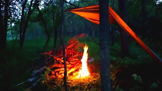 URBAN TARP CAMP WITH WOOL BLANKET BIG FIRE GOOD FOOD (RE-EDITED)