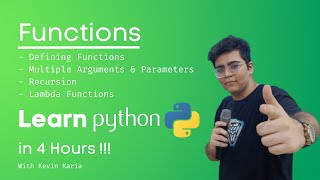 08. Functions | Learn Python in 4 Hours! | Kevin Karia #coding #python #crashcourse